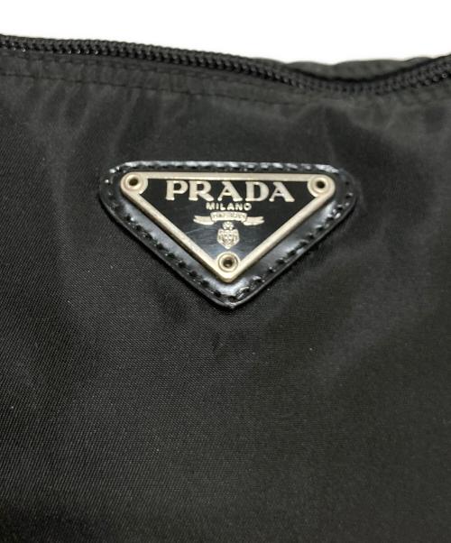 PRADA（プラダ）PRADA (プラダ) トライアングルロゴポーチ ブラックの古着・服飾アイテム