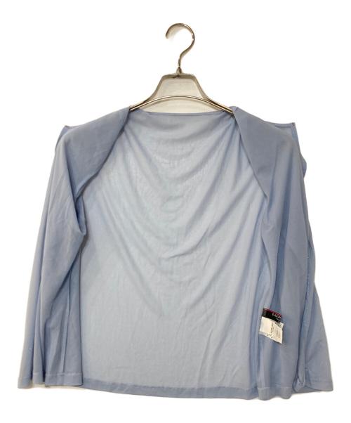 LEONARD FASHION（レオナールファッション）LEONARD FASHION (レオナールファッション) カンカン素材ビジューカーディガン スカイブルー サイズ:Lの古着・服飾アイテム
