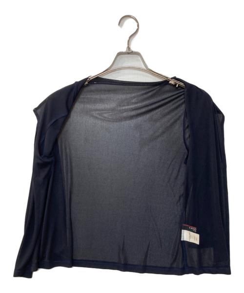 LEONARD FASHION（レオナールファッション）LEONARD FASHION (レオナールファッション) カンカン素材ビジューカーディガン ネイビー サイズ:Lの古着・服飾アイテム