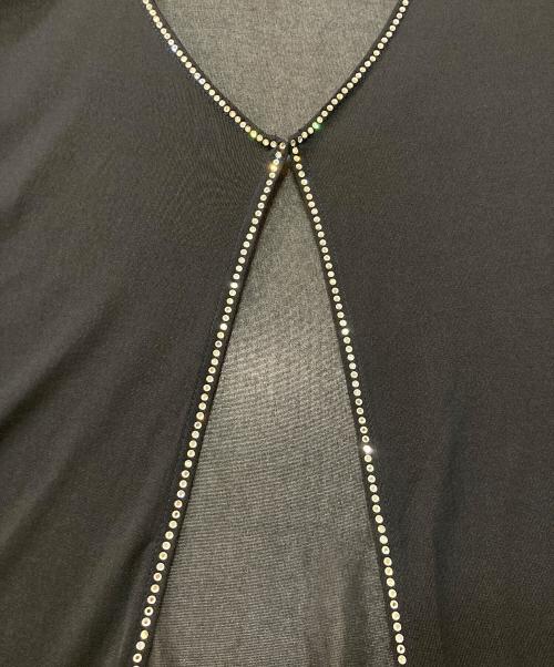 LEONARD FASHION（レオナールファッション）LEONARD FASHION (レオナールファッション) カンカン素材ビジューカーディガン ネイビー サイズ:Lの古着・服飾アイテム