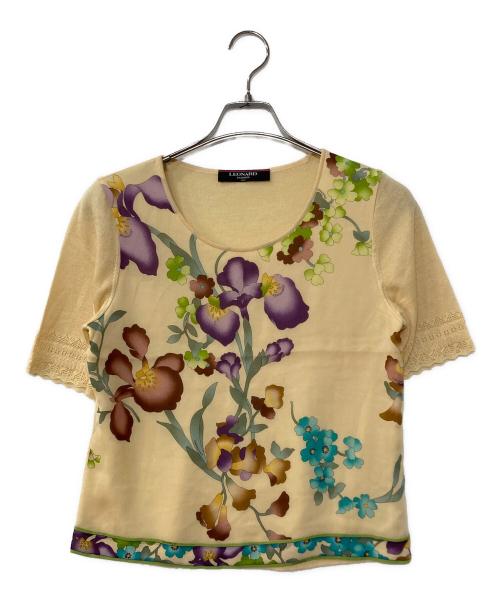 LEONARD FASHION（レオナールファッション）LEONARD FASHION (レオナールファッション) カシミヤブレンドシルクニット ベージュ サイズ:Lの古着・服飾アイテム