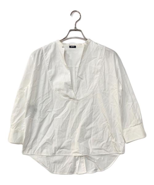 JIL SANDER NAVY（ジルサンダー ネイビー）JIL SANDER NAVY (ジルサンダー ネイビー) スキッパーブラウス ホワイト サイズ:42の古着・服飾アイテム