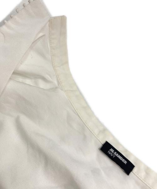 JIL SANDER NAVY（ジルサンダー ネイビー）JIL SANDER NAVY (ジルサンダー ネイビー) スキッパーブラウス ホワイト サイズ:42の古着・服飾アイテム