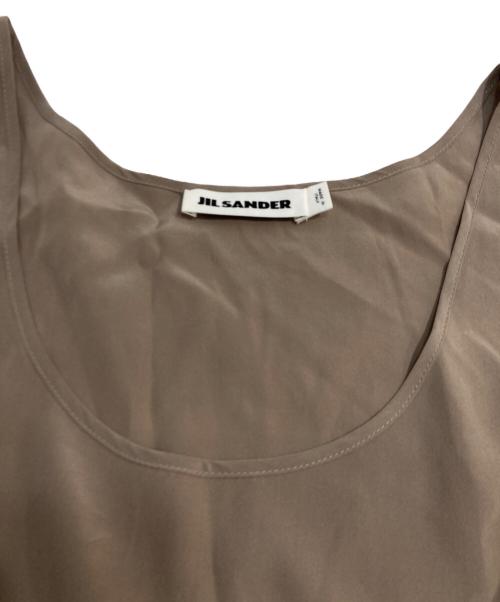 JIL SANDER（ジルサンダー）JIL SANDER (ジルサンダー) シルクノースリーブワンピース グレージュ サイズ:32の古着・服飾アイテム
