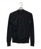JIL SANDER NAVYジルサンダー ネイビー）の古着「シルクウールラインカーディガン」｜ブラック×オレンジ