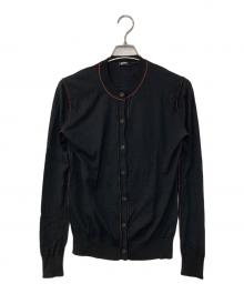 JIL SANDER NAVY（ジルサンダー ネイビー）の古着「シルクウールラインカーディガン」｜ブラック×オレンジ