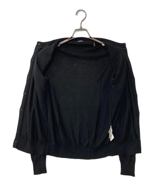 JIL SANDER NAVY（ジルサンダー ネイビー）JIL SANDER NAVY (ジルサンダー ネイビー) シルクウールラインカーディガン ブラック×オレンジ サイズ:Sの古着・服飾アイテム