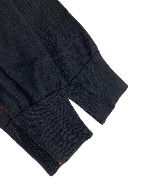 JIL SANDER NAVY（ジルサンダー ネイビー）JIL SANDER NAVY (ジルサンダー ネイビー) シルクウールラインカーディガン ブラック×オレンジ サイズ:Sの古着・服飾アイテム