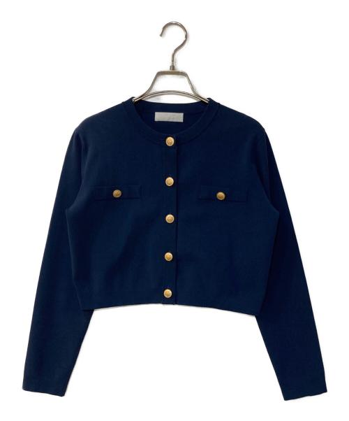 CELFORD（セルフォード）CELFORD (セルフォード) バリエーショントリムカーディガン ネイビー サイズ:Fの古着・服飾アイテム