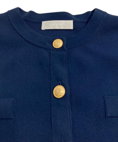 CELFORD（セルフォード）CELFORD (セルフォード) バリエーショントリムカーディガン ネイビー サイズ:Fの古着・服飾アイテム