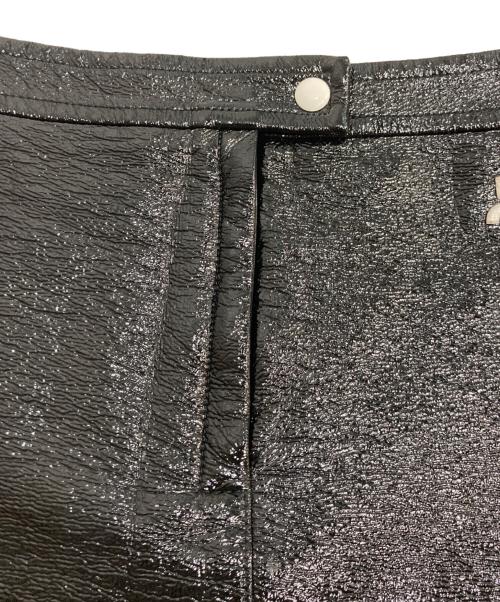 courreges（クレージュ）courreges (クレージュ) Reedition Logo Mini Skirt リードディション ロゴパッチ ミニスカート ブラック サイズ:38の古着・服飾アイテム