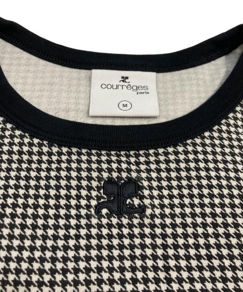 courreges（クレージュ）courreges (クレージュ) Houndstooth T-Shirt Tシャツ ブラック サイズ:Mの古着・服飾アイテム