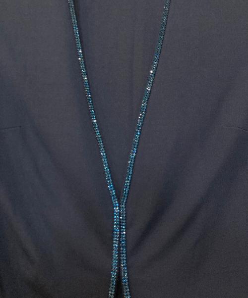 LEONARD FASHION（レオナールファッション）LEONARD FASHION (レオナールファッション) カンカン素材ビジューカーディガン ネイビー サイズ:Mの古着・服飾アイテム