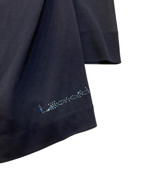 LEONARD FASHION（レオナールファッション）LEONARD FASHION (レオナールファッション) カンカン素材ビジューカーディガン ネイビー サイズ:Mの古着・服飾アイテム