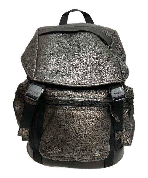 COACH（コーチ）COACH (コーチ) PEBBLED LEATHER BACK PACK レザー バックパック シルバーの古着・服飾アイテム