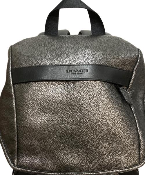 COACH（コーチ）COACH (コーチ) PEBBLED LEATHER BACK PACK レザー バックパック シルバーの古着・服飾アイテム