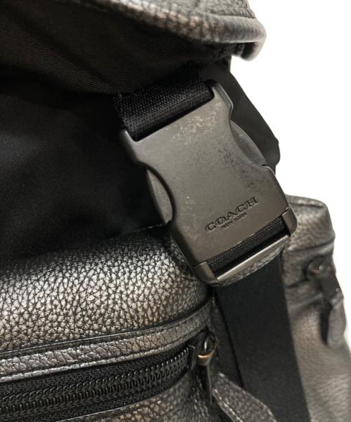 COACH（コーチ）COACH (コーチ) PEBBLED LEATHER BACK PACK レザー バックパック シルバーの古着・服飾アイテム