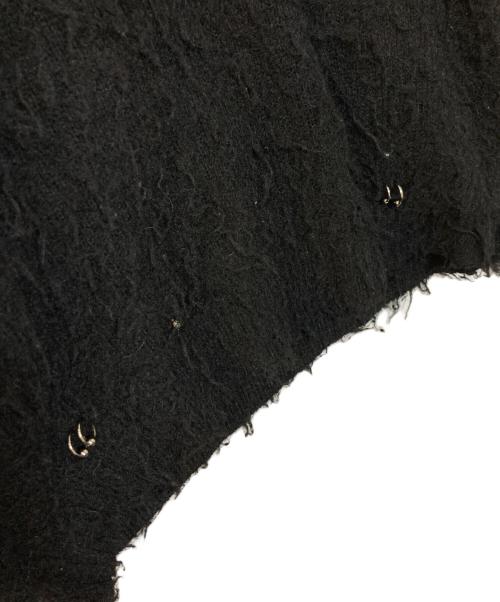 SUPPLIER（サプライヤー）SUPPLIER (サプライヤー) A'gem (エージェム) .kom (ドットコム) TRIBAL CROSS PIERCED SHAGGY KNIT トライバルクロス ピアスデザイン シャギーニットソー ブラック サイズ:Lの古着・服飾アイテム