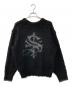 SUPPLIER（サプライヤー）の古着「TRIBAL CROSS PIERCED SHAGGY KNIT トライバルクロス ピアスデザイン シャギーニットソー」｜ブラック