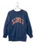 Champion REVERSE WEAVE（チャンピオン リバース ウィーブ）の古着「90’ｓ ダメージカレッジロゴスウェット」｜ネイビー