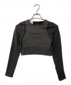 onオン）の古着「Studio Knit Long-T Crop スタジオニットロングクロップトップ」｜グレー