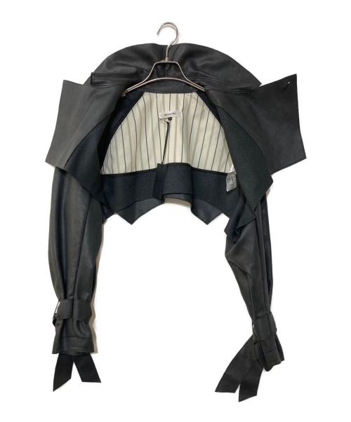 MEGMIURA（メグミウラ）MEGMIURA (メグミウラ) フェイクレザー短丈ジャケット ブラック サイズ:38の古着・服飾アイテム