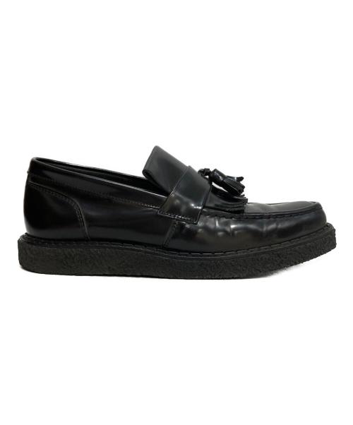 GEORGE COX（ジョージコックス）GEORGE COX (ジョージコックス) FRED PERRY (フレッドペリー) Tassel Loafer Leather タッセルローファー ブラック サイズ:UK8の古着・服飾アイテム