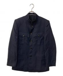 Y's for men（ワイズフォーメン）の古着「リネンミリタリージャケット」｜ネイビー