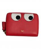 ANYA HINDMARCHアニヤ・ハインドマーチ）の古着「Small Zip Round Wallet Eyes」｜ピンク
