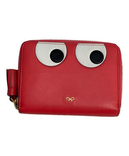 ANYA HINDMARCH（アニヤ・ハインドマーチ）ANYA HINDMARCH (アニヤ・ハインドマーチ) Small Zip Round Wallet Eyes  ピンクの古着・服飾アイテム