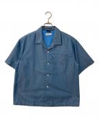 WILD THINGSワイルドシングス）の古着「NANOTEX DENIM S/S SHIRT ナノテックスデニムS/Sシャツ」｜ブルー