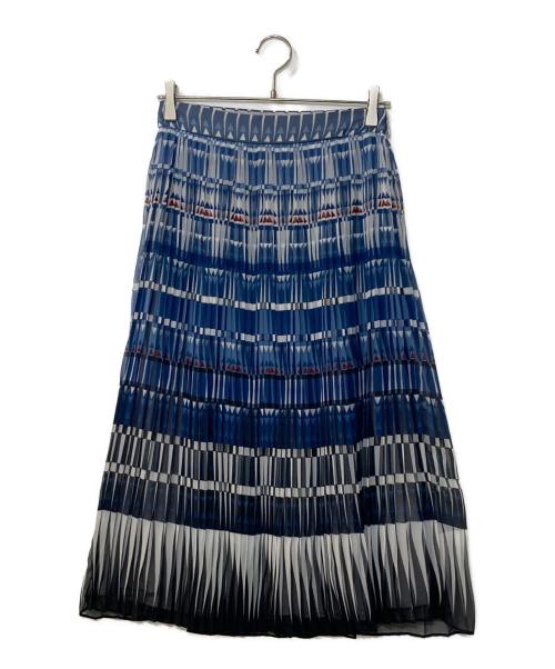 Kate Spade（ケイトスペード）Kate Spade (ケイトスペード) THE MADISON AVE Geometric Stripe Skirt ブルー サイズ:2の古着・服飾アイテム