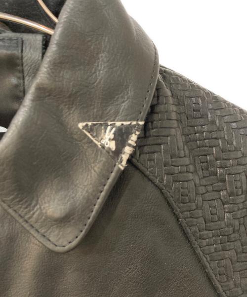 Denham（デンハム）Denham (デンハム) 切替デザイン ジップアップ ライダースジャケット ブラック サイズ:XSMALLの古着・服飾アイテム