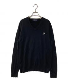 FRED PERRY（フレッドペリー）の古着「CLASSIC V NECK JUMPER クラシック Vネック ジャンパー 」｜ブラック
