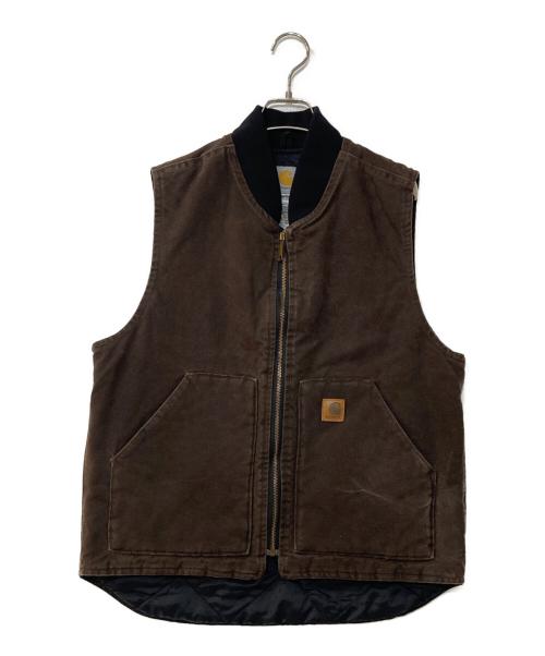 CarHartt（カーハート）CarHartt (カーハート) 裏キルティングダックベスト ブラウン サイズ:Medium Regularの古着・服飾アイテム