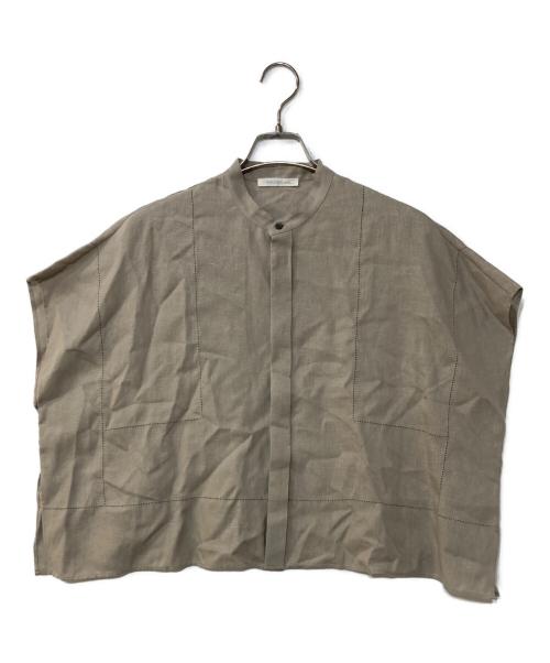 GALERIE VIE（ギャルリーヴィー）GALERIE VIE (ギャルリーヴィー) フレンチリネン スタンドカラーシャツ ベージュ サイズ:Fの古着・服飾アイテム
