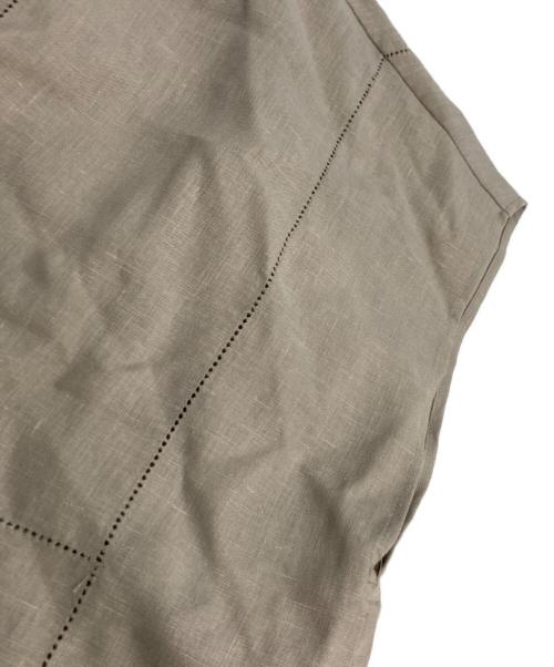 GALERIE VIE（ギャルリーヴィー）GALERIE VIE (ギャルリーヴィー) フレンチリネン スタンドカラーシャツ ベージュ サイズ:Fの古着・服飾アイテム