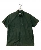 Graphpaperグラフペーパー）の古着「Broad Oversized S/S Shirt 半袖シャツ」｜グリーン