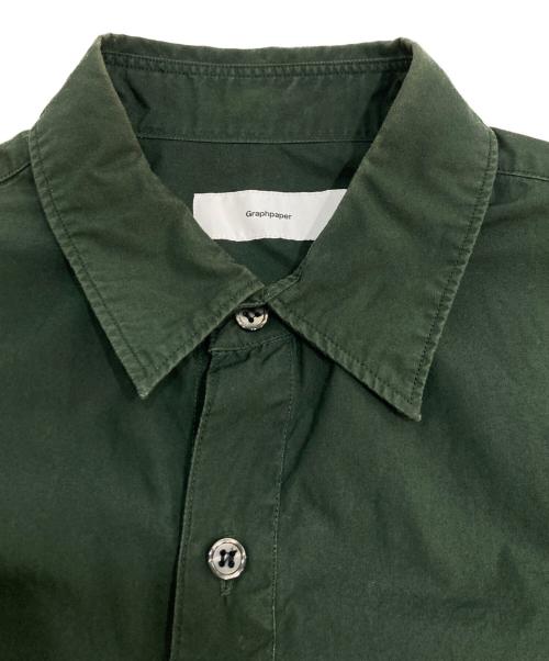 Graphpaper（グラフペーパー）Graphpaper (グラフペーパー) Broad Oversized S/S Shirt 半袖シャツ グリーン サイズ:1の古着・服飾アイテム
