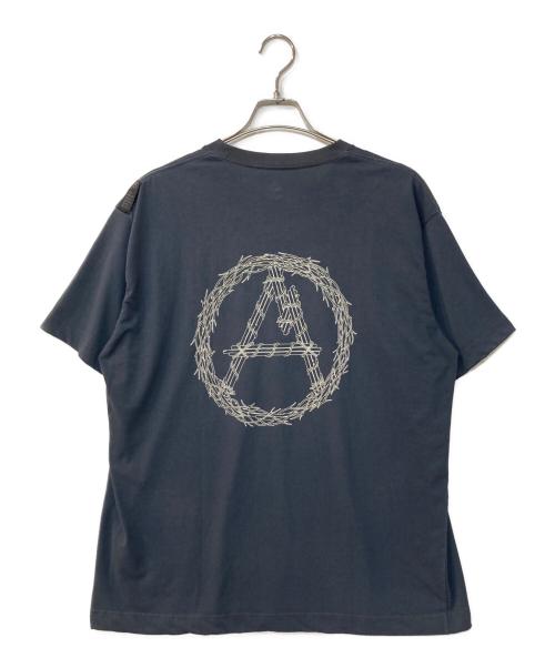 MOUNTAIN RESEARCH（マウンテンリサーチ）MOUNTAIN RESEARCH (マウンテンリサーチ) Wreath w/PKT バックプリント速乾Tシャツ ネイビー サイズ:Lの古着・服飾アイテム