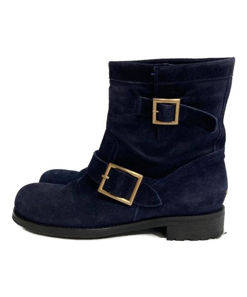 JIMMY CHOO（ジミーチュウ）JIMMY CHOO (ジミーチュウ) エンジニアブーツ ネイビー サイズ:37の古着・服飾アイテム