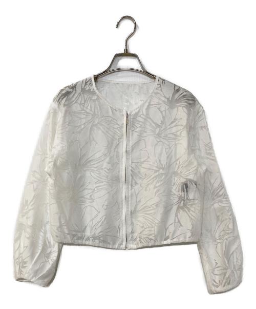 COUP DE CHANCE（クードシャンス）COUP DE CHANCE (クードシャンス) オパール花柄ブルゾン ホワイト サイズ:36の古着・服飾アイテム