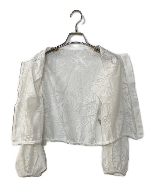 COUP DE CHANCE（クードシャンス）COUP DE CHANCE (クードシャンス) オパール花柄ブルゾン ホワイト サイズ:36の古着・服飾アイテム