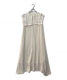 acka（エーシーケーエー）の古着「LACE NO SLEEVE ONE-PIECE　レースノースリーブワンピース　Acka247」｜ホワイト