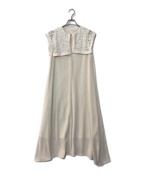 acka（エーシーケーエー）acka (エーシーケーエー) LACE NO SLEEVE ONE-PIECE　レースノースリーブワンピース　Acka247 ホワイト サイズ:2の古着・服飾アイテム