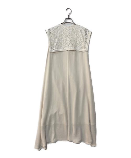 acka（エーシーケーエー）acka (エーシーケーエー) LACE NO SLEEVE ONE-PIECE　レースノースリーブワンピース　Acka247 ホワイト サイズ:2の古着・服飾アイテム