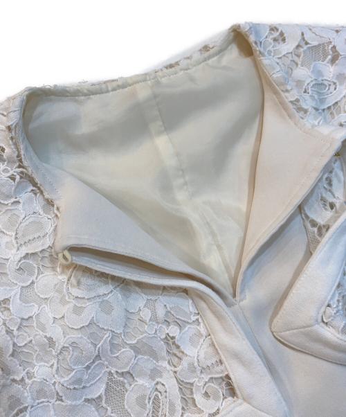 acka（エーシーケーエー）acka (エーシーケーエー) LACE NO SLEEVE ONE-PIECE　レースノースリーブワンピース　Acka247 ホワイト サイズ:2の古着・服飾アイテム