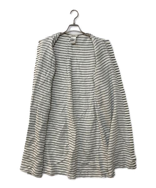 'S Max Mara（エスマックスマーラ）'S Max Mara (エスマックスマーラ) リネンボーダーシャツワンピース ホワイト サイズ:44の古着・服飾アイテム