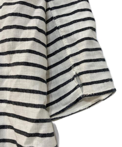 'S Max Mara（エスマックスマーラ）'S Max Mara (エスマックスマーラ) リネンボーダーシャツワンピース ホワイト サイズ:44の古着・服飾アイテム