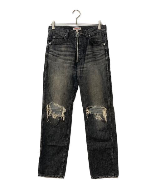 masu（エムエーエスユー）masu (エムエーエスユー) TIGHT FIT DAMAGED JEANS グレー サイズ:46の古着・服飾アイテム